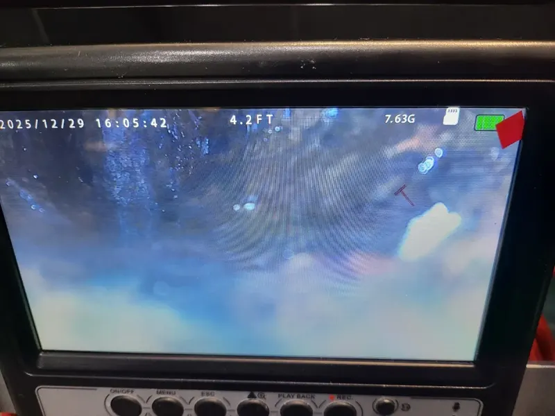 세종 물살이 비치는 관 속 내시경 화면